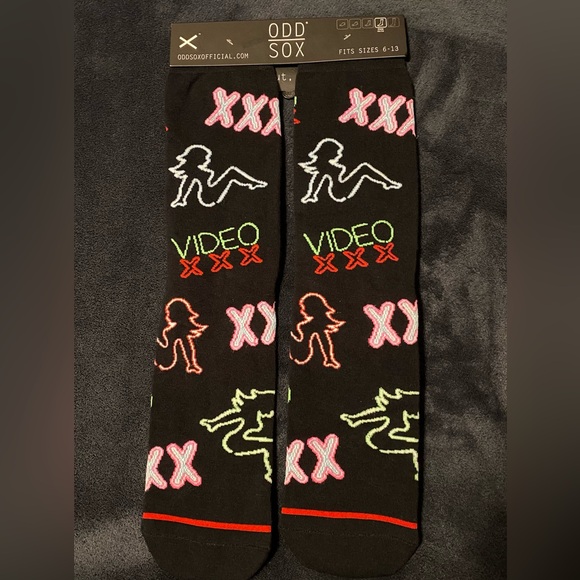 Odd Sox Black Graphic Casual Socks - Picture 2 of 2